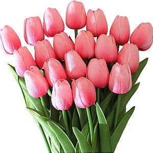 Kit de Tulipas com 10 peças Flor Artificial Real Toque Realista Buquê